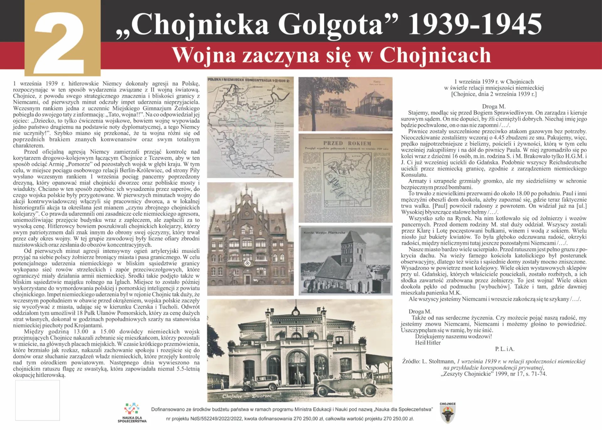 Grafika
                      przedstawiająca treści drugiej tablicy projektu 'Chojnicka
                      Golgota' 1939-1945