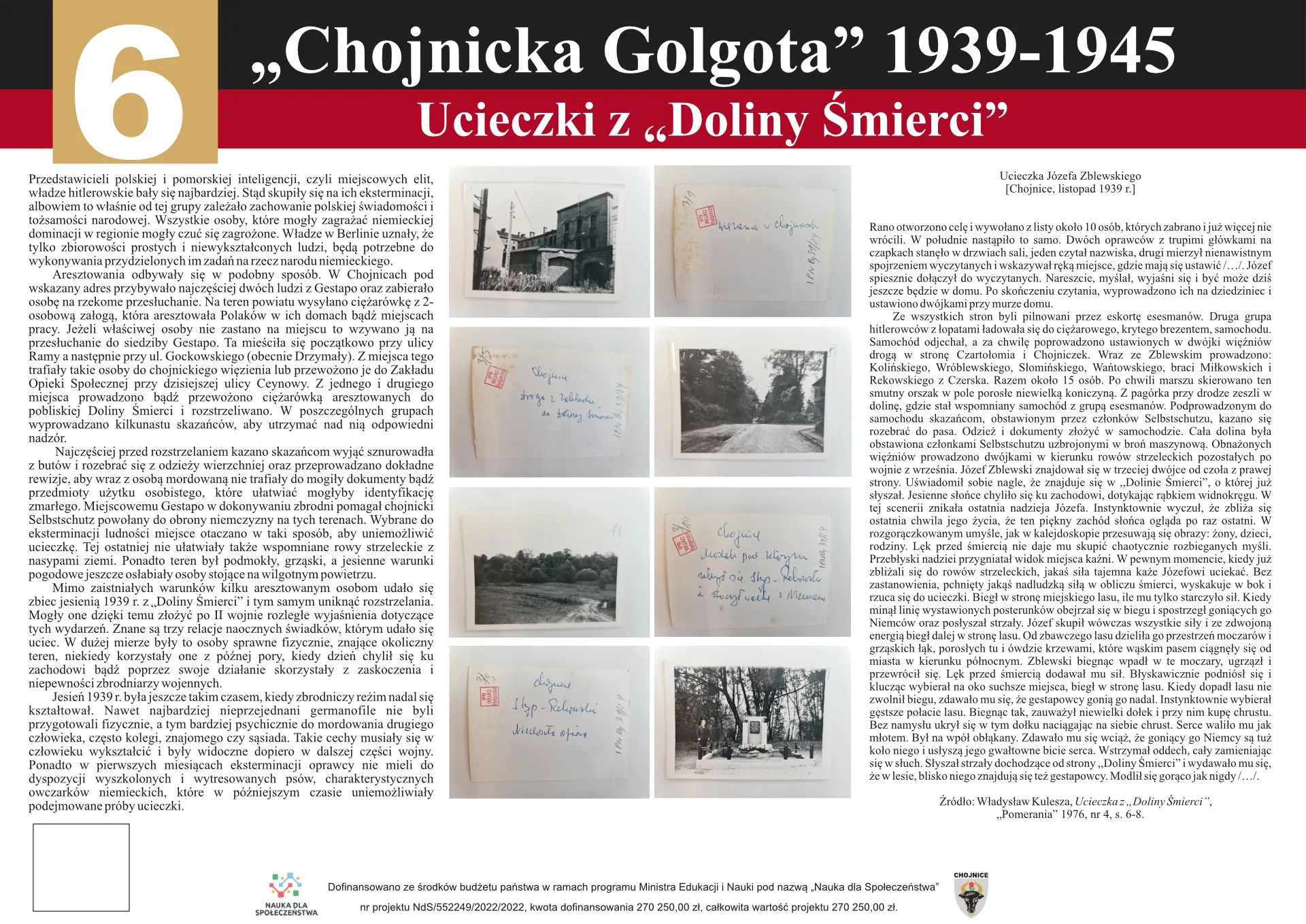 Grafika przedstawiająca treści szóstej tablicy projektu 'Chojnicka Golgota' 1939-1945