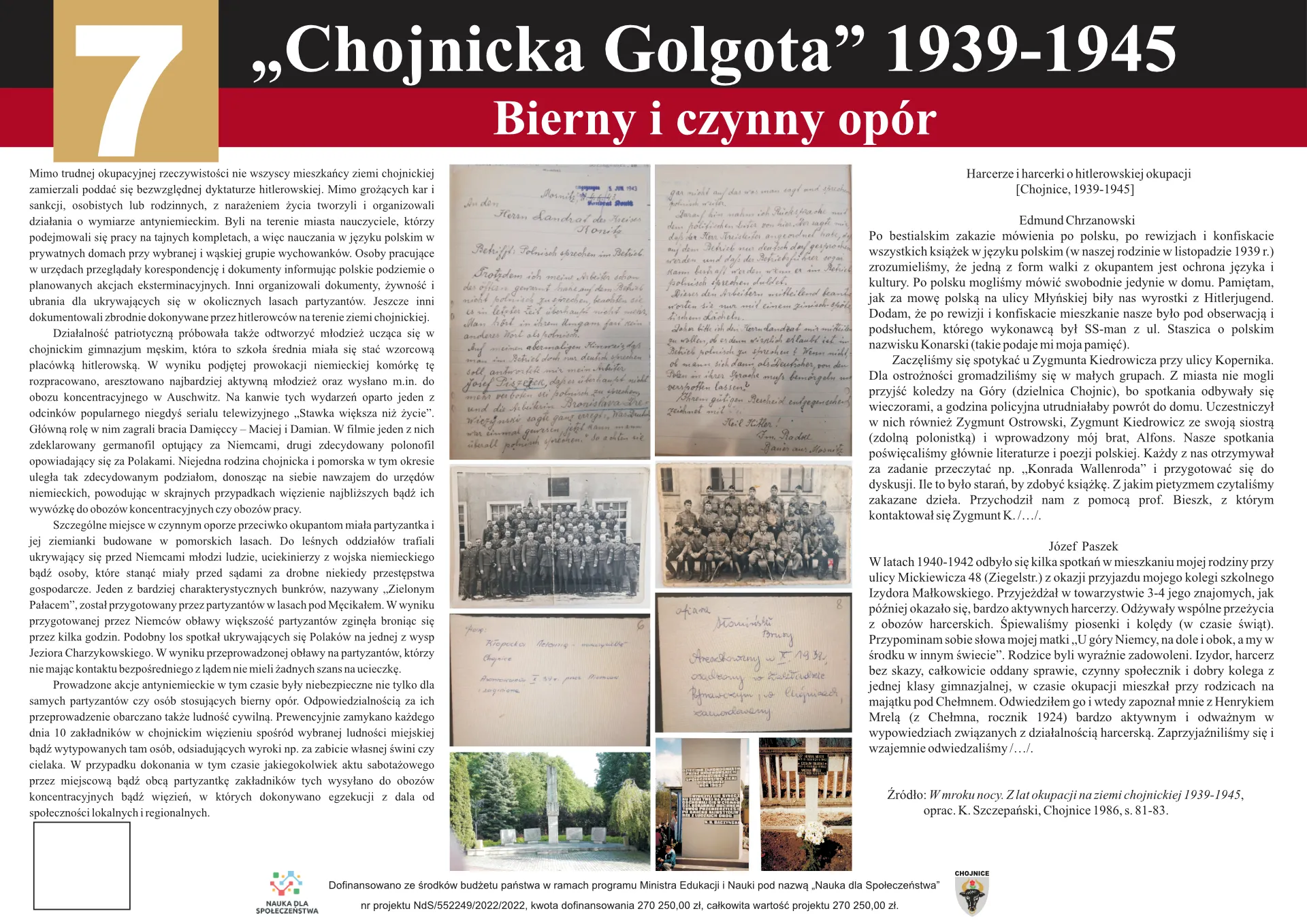Grafika przedstawiająca treści siódmej tablicy projektu 'Chojnicka Golgota' 1939-1945