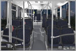 Wizualizacja wnętrza autobusu