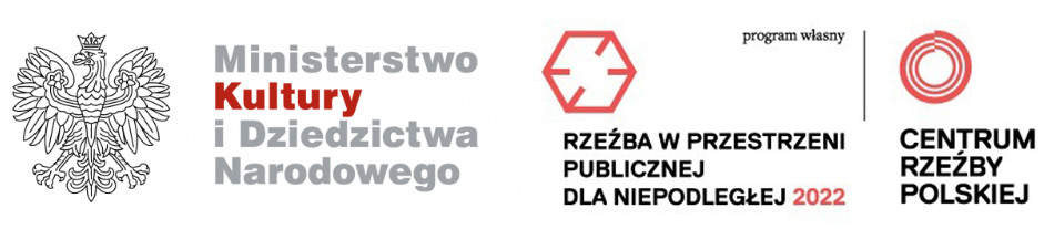 Logotypy: Ministerstwo Kultury i Dziedzictwa Narodowego, Rzeźba Przestrzeni Publicznej dla Niepodległej 2022, Centrum Rzeźby Polskiej.