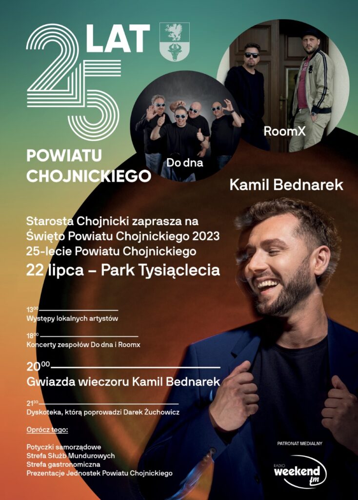 Plakat - 25-lecie Powiatu Chojnickiego
