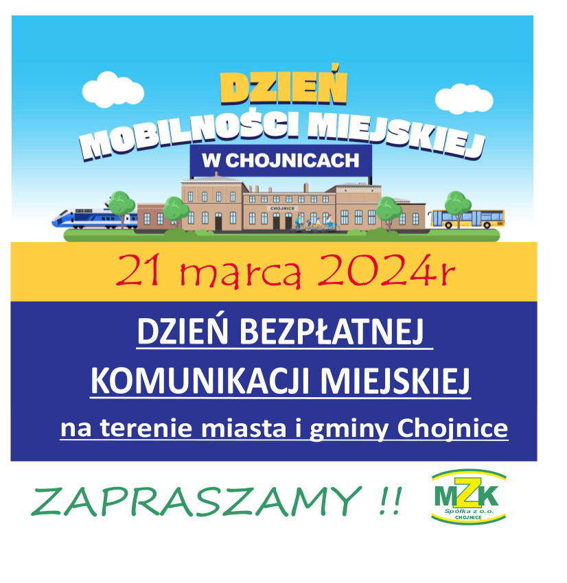 Plakat promujący Dzień Mobilności Miejskiej w Chojnicach
