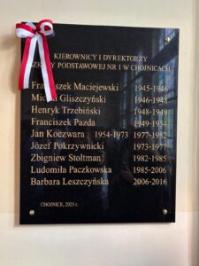 Uroczystość nadania imienia auli i odsłonięcia tablicy pamięci dyrektorów w SP nr 1