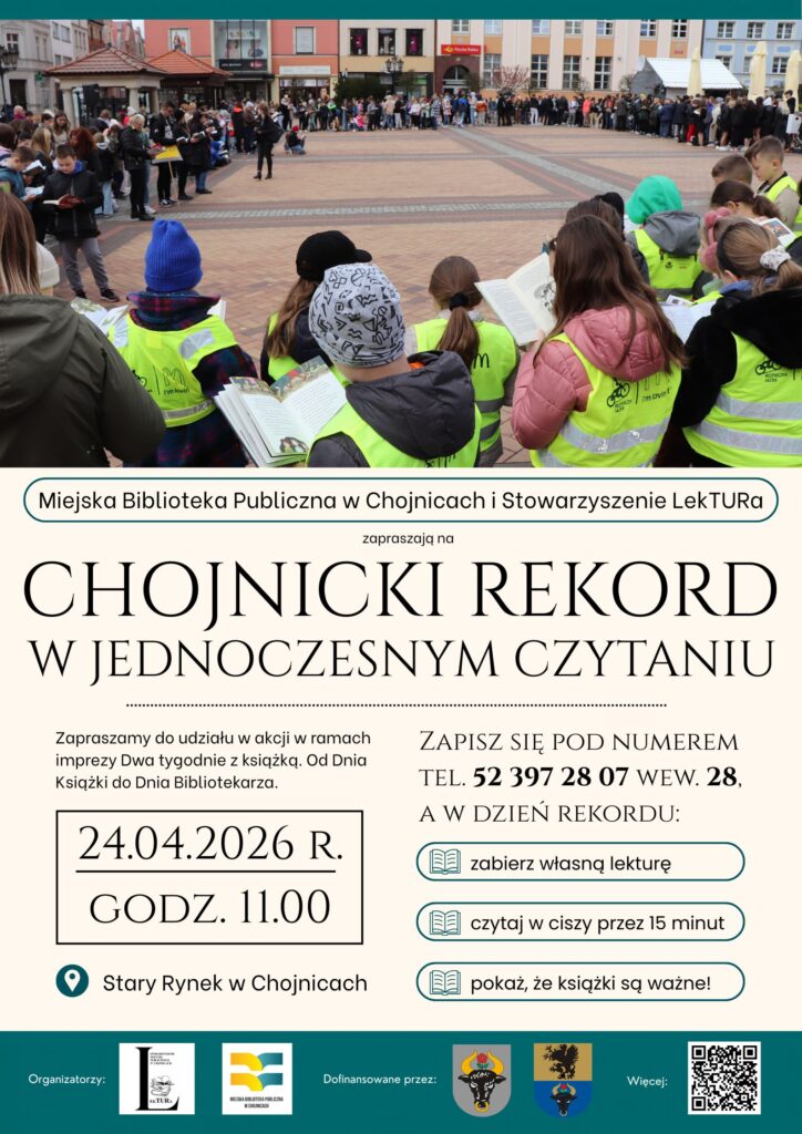 Plakat - bicie rekordu w czytaniu