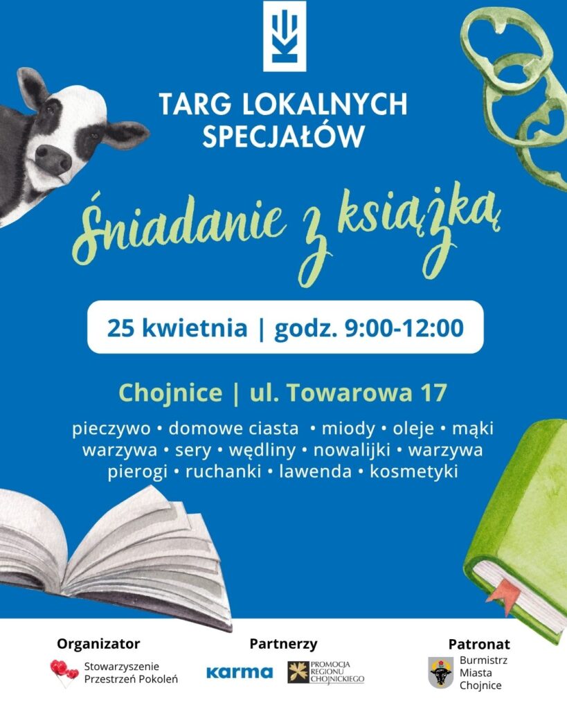 Plakat - Targ Lokalnych Specjałów Śniadanie z książką