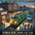 Plakat Nocy Muzeów na dworcu kolejowym
