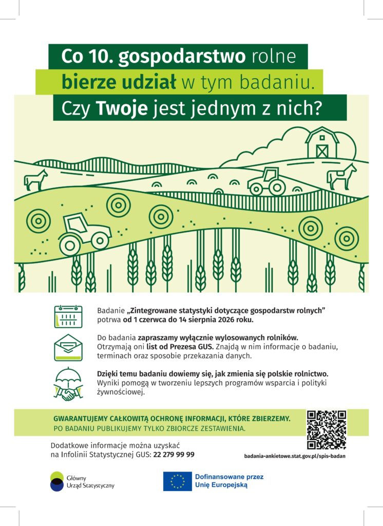 Plakat Zintegrowane statystyki dotyczące gospodarstw rolnych